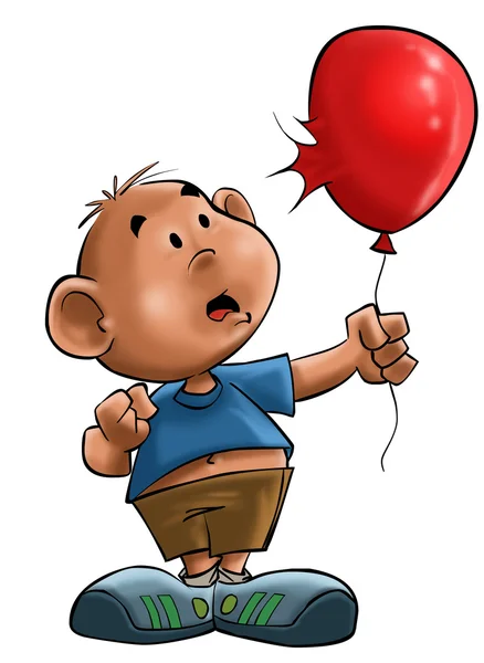 Chlapec s balónek — Stock fotografie