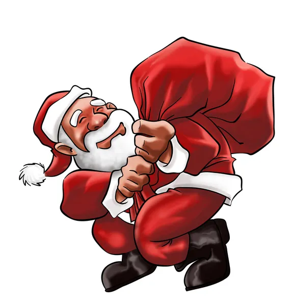 Santa Claus s velkou taškou — Stock fotografie
