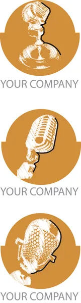 Logotipo microfones — Fotografia de Stock