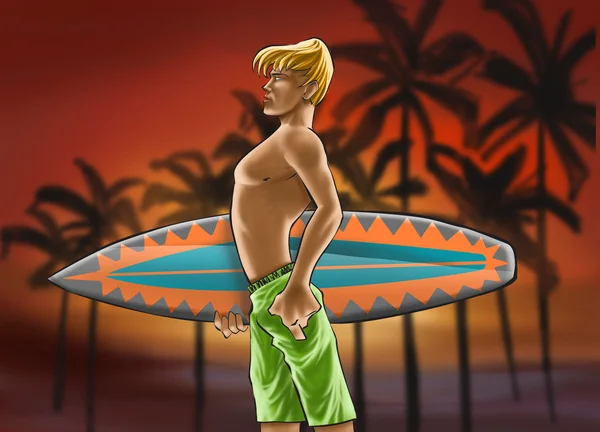 El chico surfista — Foto de Stock