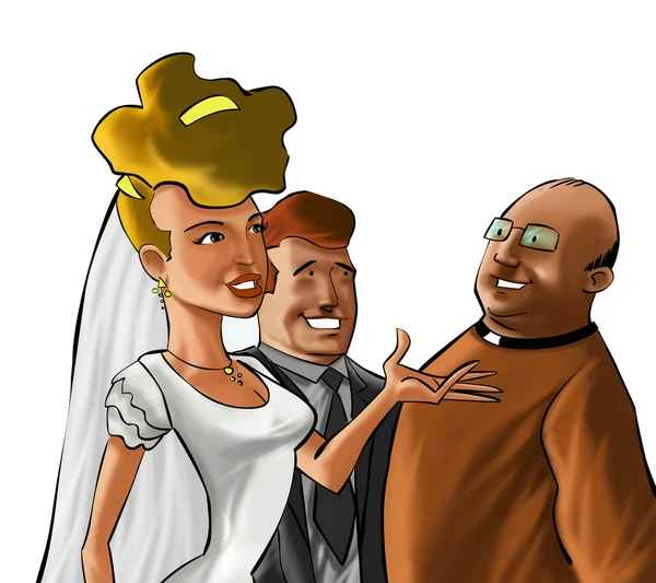 The couple and the preacher — Stock Photo, Image