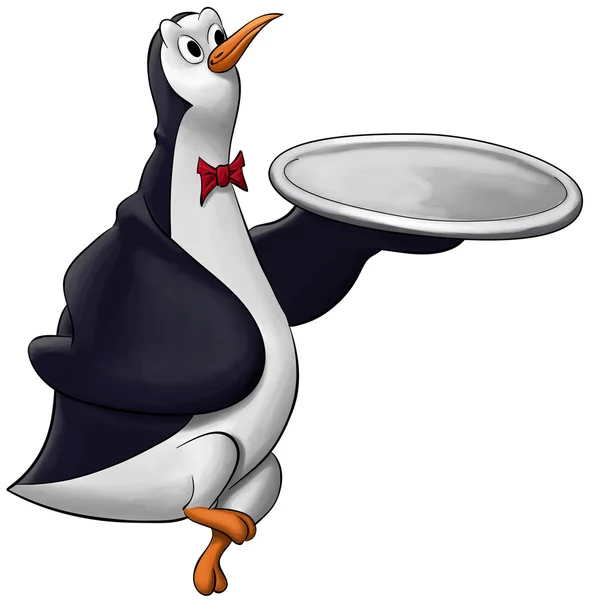 El camarero pingüino — Foto de Stock