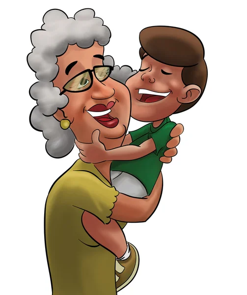 Grandmother and boy — Stock Photo, Image