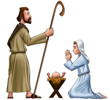 Joseph and mary clipart