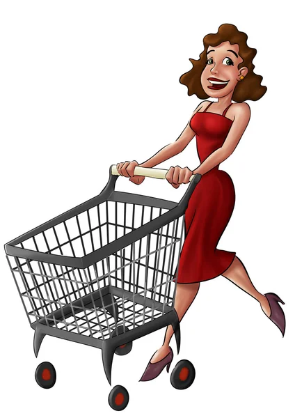 Женщина в супермаркете — стоковое фото