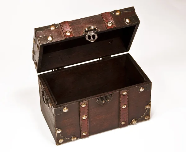 Caja de madera abierta Imagen de archivo