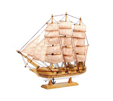 Wooden ship toy model clipart