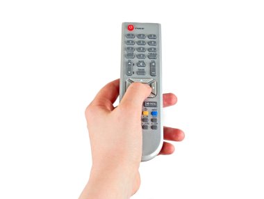 Remote control in hand clipart