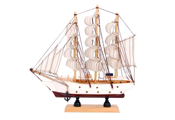 Modelo de brinquedo de navio de madeira — Fotografia de Stock