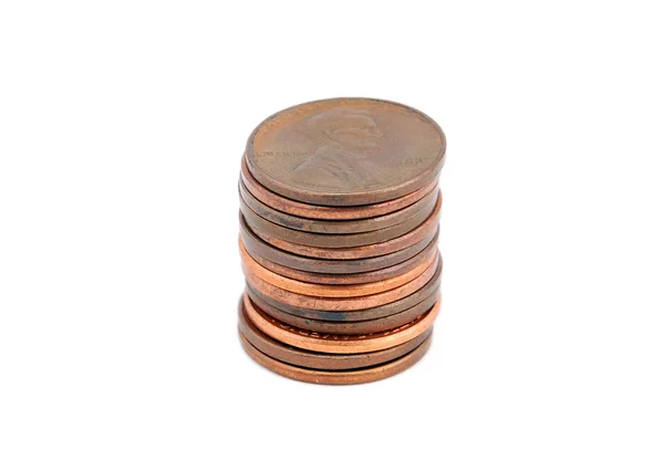 Stapel van cent munt — Stockfoto