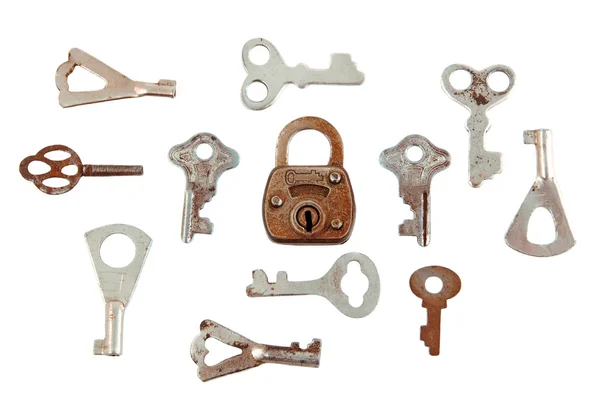 Antiguo candado y llave —  Fotos de Stock