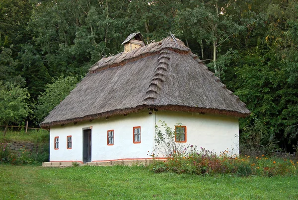Ancienne cabane avec toit en paille — Photo