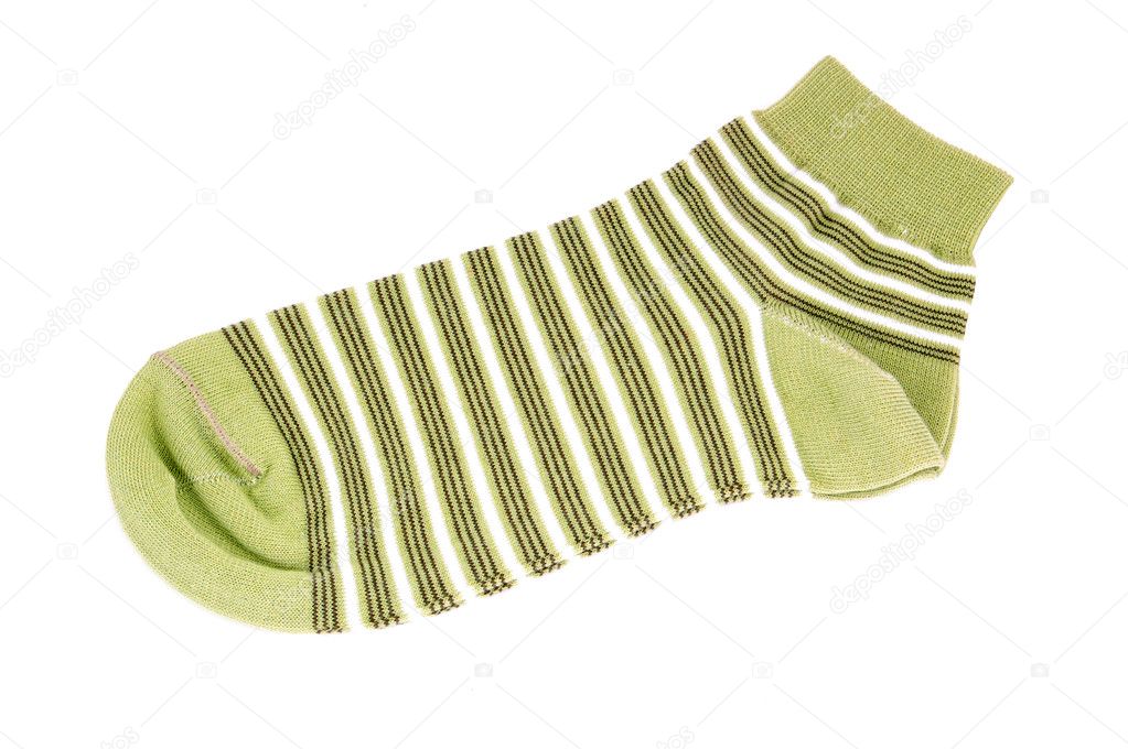 Green striped sock