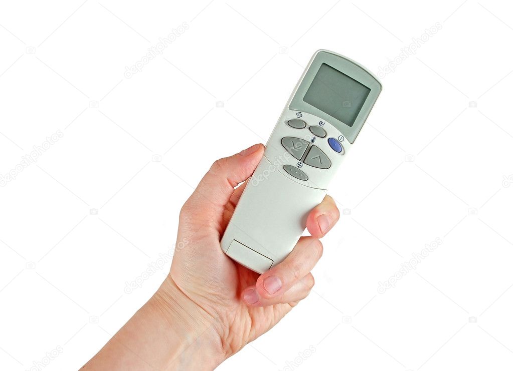 Remote control of air conditioner in hand