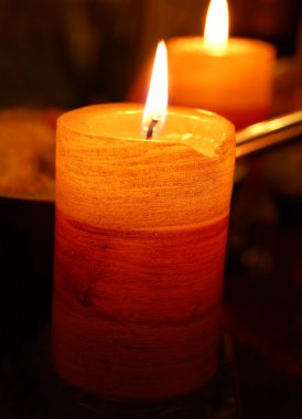 Close up of burning candle clipart