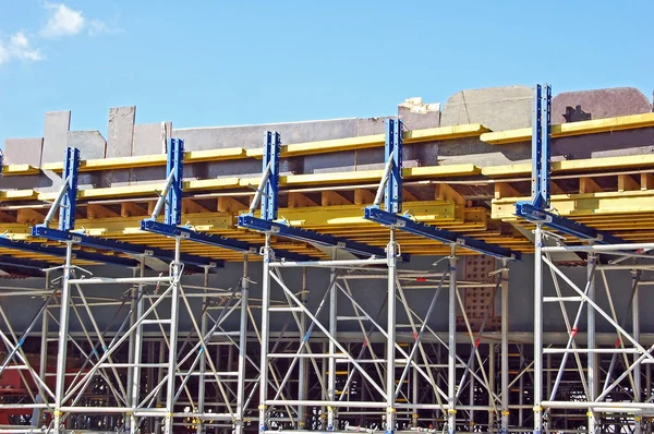 stock image Scaffolding of bridge construction site