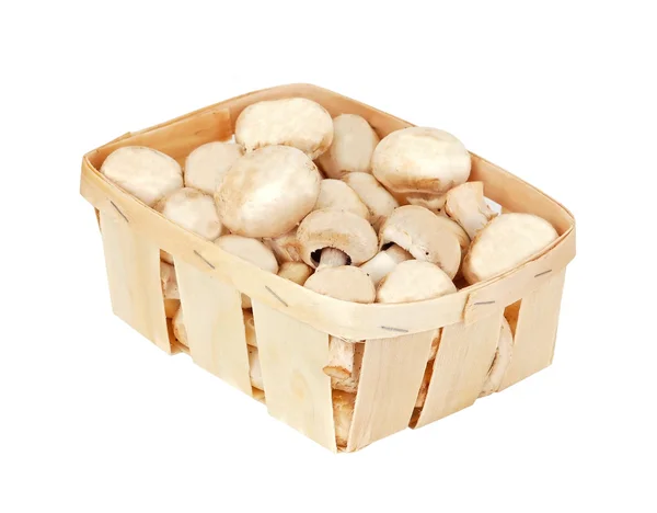 真正在篮子里的蘑菇 — 图库照片