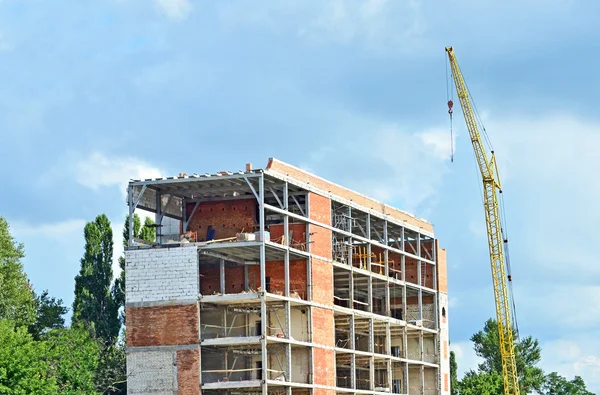 stock image Crane over building on construction site