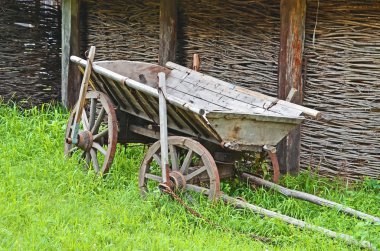 Vintage wooden cart clipart