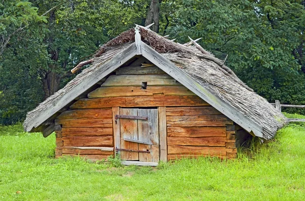 Staré stodoly se slaměnou střechou — Stock fotografie