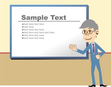 Young businessman showing clipart