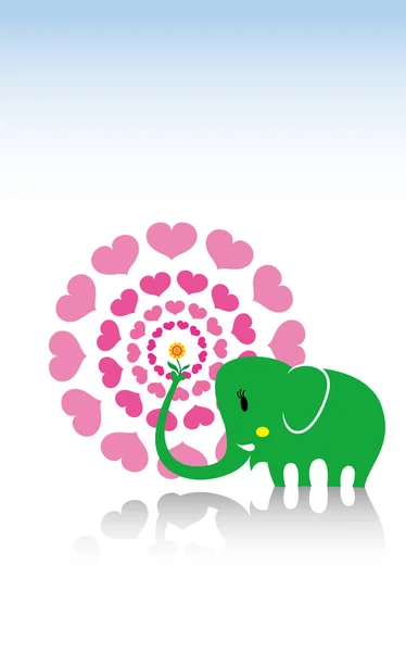 Elefante carta de amor —  Vetores de Stock
