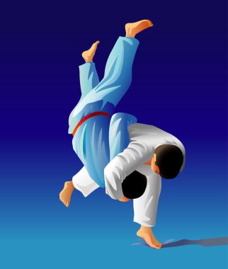Judo fighters clipart