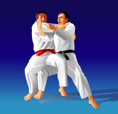 Judo fighters clipart