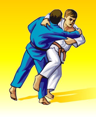 Judo fighters clipart