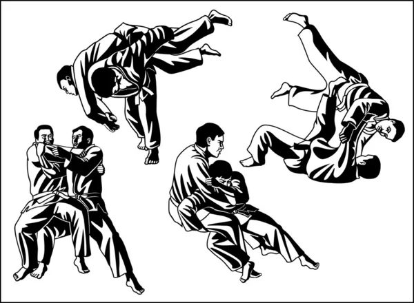 Judo-Kämpfer — Stockvektor