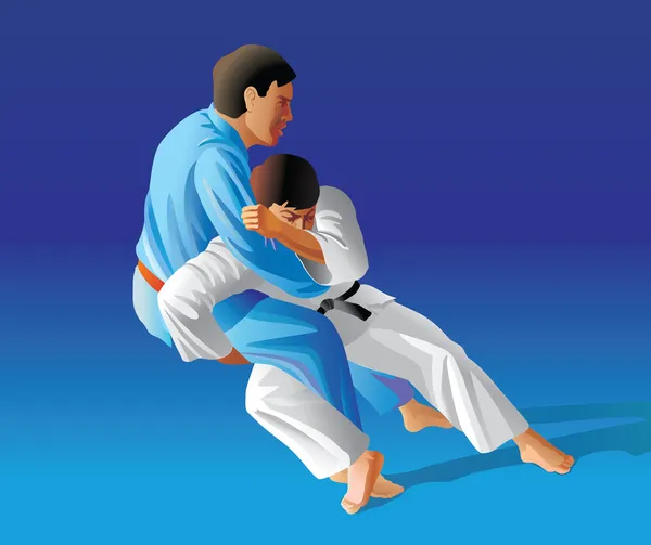 Combatientes de Judo — Archivo Imágenes Vectoriales