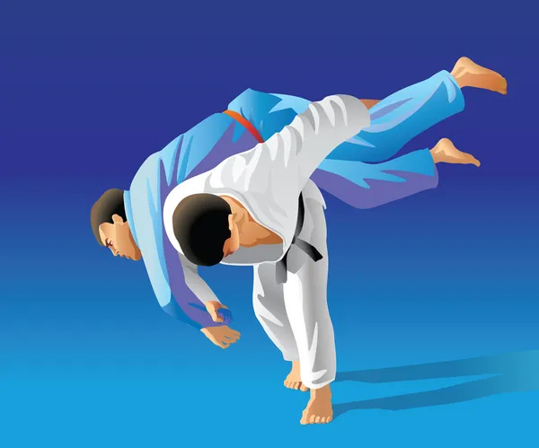 Combattenti Judo — Vettoriale Stock