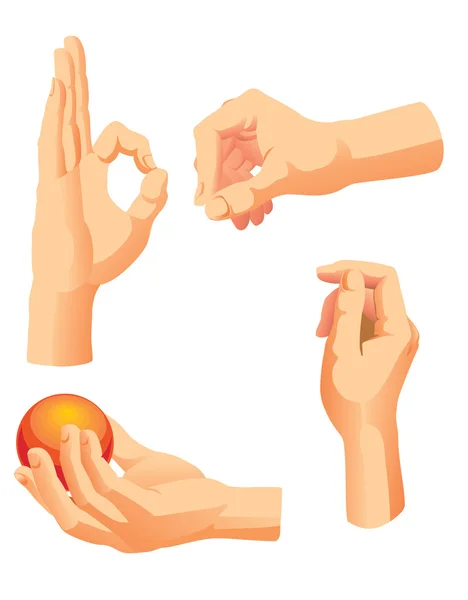Positionen der Hände — Stockvektor