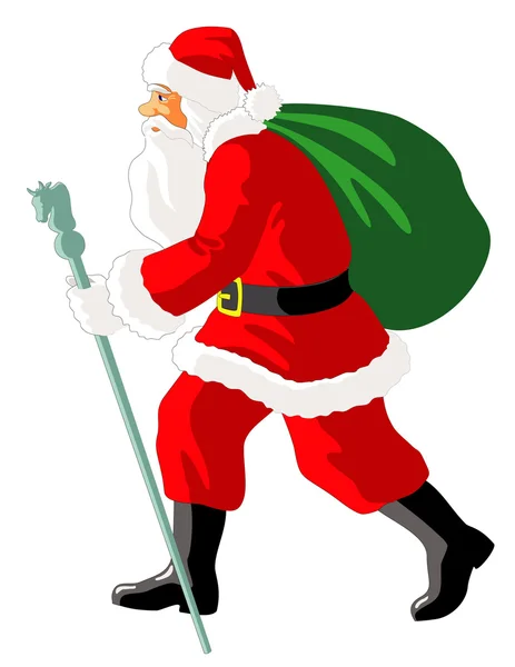 Weihnachtsmann unterwegs — Stockvektor
