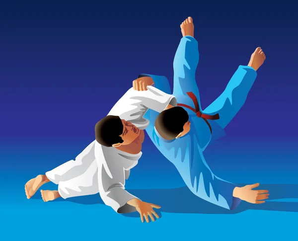Combattants de judo — Image vectorielle