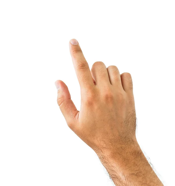 Hand simuliert das Drücken einer Taste — Stockfoto