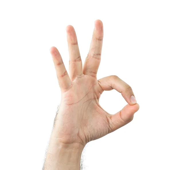 Gesto de mão mostrando um ok — Fotografia de Stock