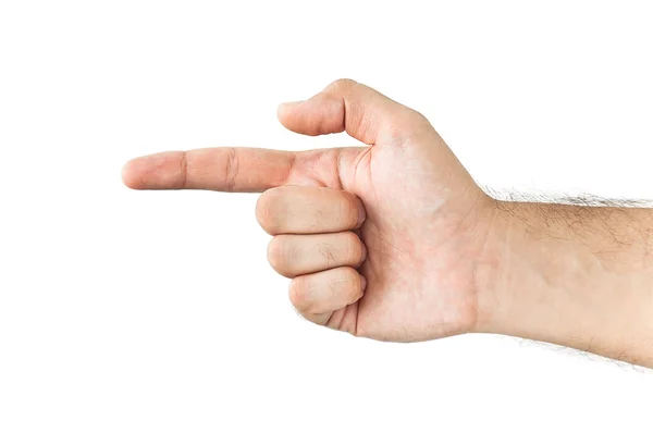 Ręka, która wskazuje w lewo — Zdjęcie stockowe
