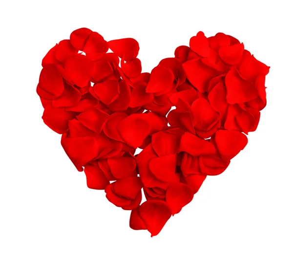 Rood hart van bloemblaadjes — Stockfoto