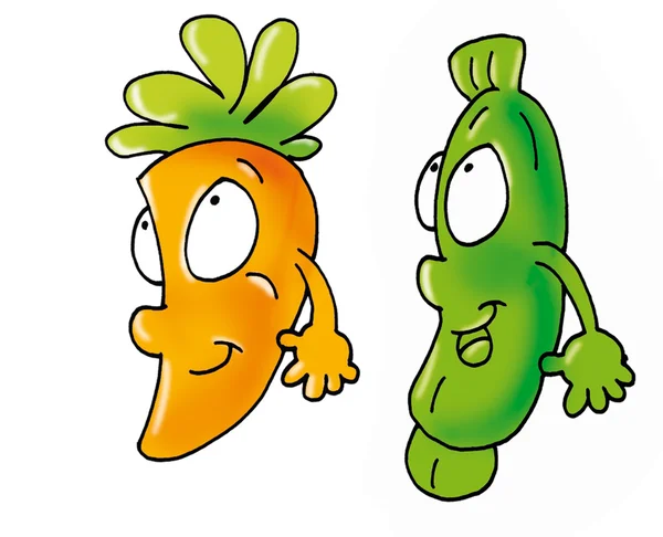 Carrot and cucumber, — Stock Image Carrot and cucumber, Royalty Free Stock Images