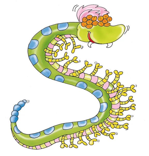 Komik yılan ejderha — Stok fotoğraf