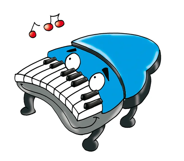 Piano, blu, animato, musicale , — Foto Stock