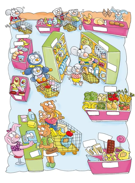 Supermarket, shopping, — Stock Photo, Image