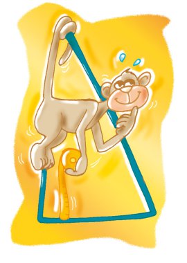 Monkey, the triangle clipart