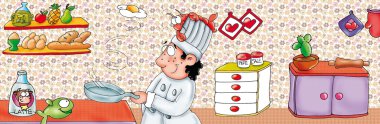 Cucina con cuoco clipart