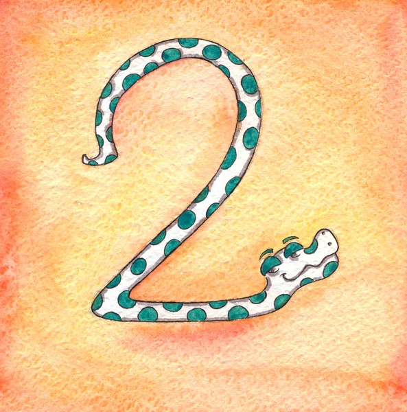 2snake, orm nummer, räknar — Stockfoto