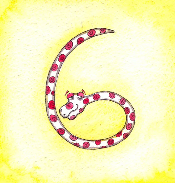 6 Snake,snake numbers, counting — Stock Photo, Image