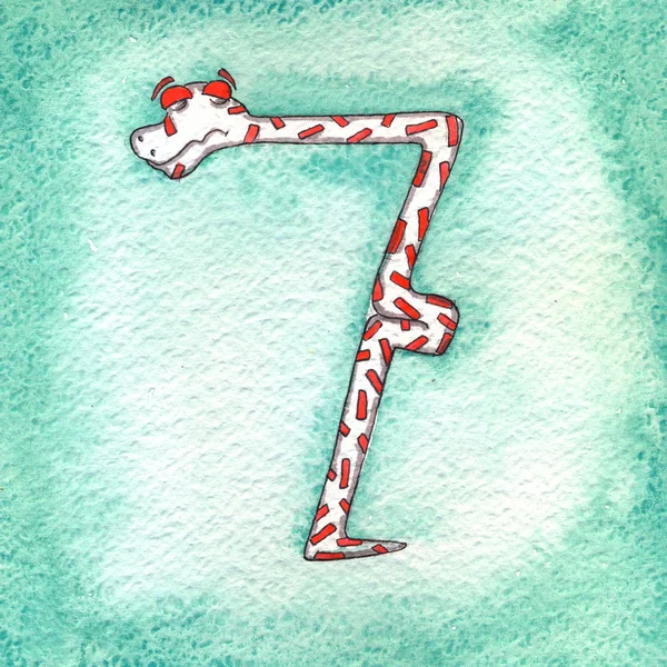 7 Serpiente, números de serpiente, contando — Foto de Stock