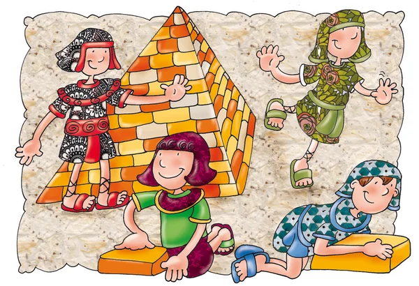 Piramide, egizia, bambini, ragazzi, egizi , — стоковое фото