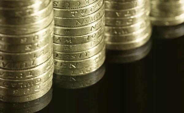 Brittiska pund mynt Stockbild